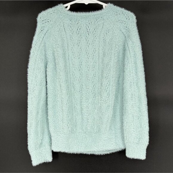 Abercrombie Kids Girl's Fuzzy Knit Sweater Size 7/8 Mint Green School Holiday - Picture 2 of 8